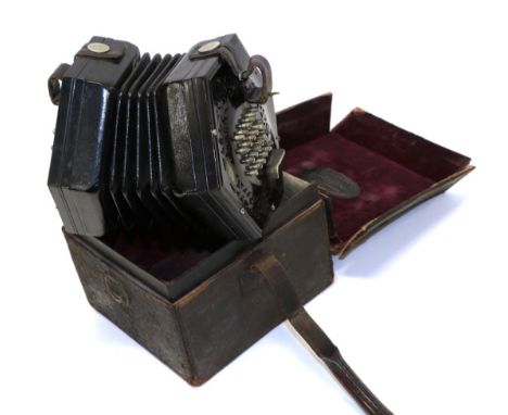 Concertina By Lachenal &amp; Co (London) no.52933 48 button, English system 6 1/4'' width, in leather caseRequires some work 