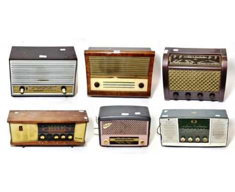 Ferranti U1032 Radio; Defiant A1; HMV 1379; Ferguson 356; Philco 100; and a good GEC lattice BC 5445 (6)  Footnote:  Defiant 