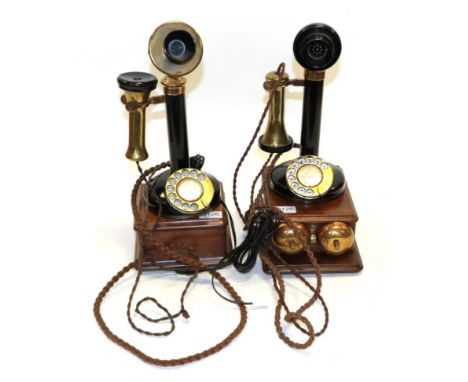 No.150 Candlestick Telephones (i) With GPO No.1A Bell box, stamped verso with Broad Arrow, telephone has Earls Colne telephon