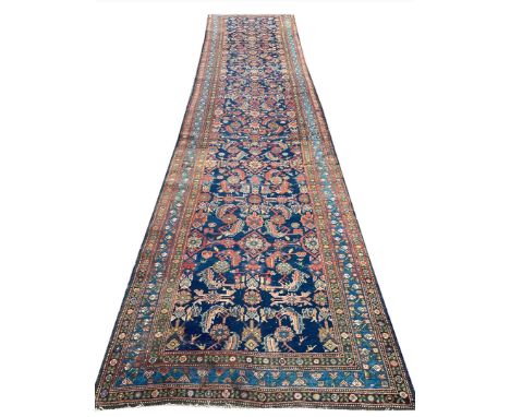 ANTIQUE MALAYER RUNNER. 460cm x 110cm.