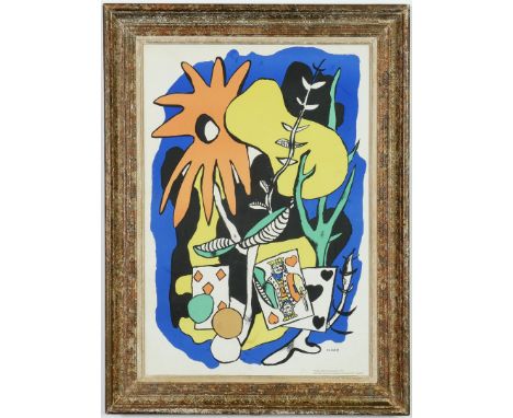 FERNAND LEGER. KING OF HEARTS. (d) signed in the plate original lithograph, suite: The School prints, circa 1940, printed by 