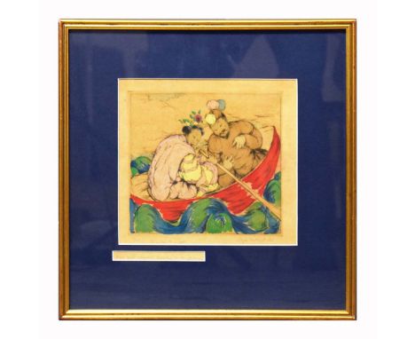 ELYSE ASHE LORD (1900-1971). THE JOYFUL RIDE. Etching in Colours, 20cms x 21cms, signed, inscribed and numbered in pencil, Fr