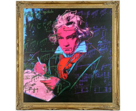 AFTER ANDY WARHOL. BEETHOVEN. Off set Lithograph in colours, French distressed Frame, 94.5cm x 90cm.