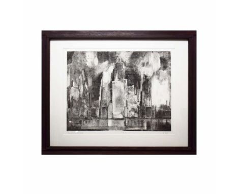 PETER FREETH RA (BRITISH B.1938). UNREAL CITY REVISITED. (d) aquatint, signed and numbered 15/16, 69cm x 86cm, framed. (Subje