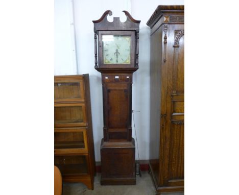 A George III oak and mahogany 30-hour longcase clock 