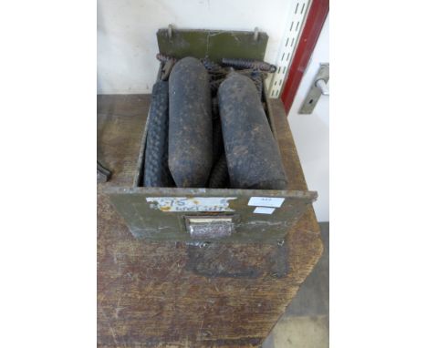Two 19th Century longcase clock weights, cuckoo clock weights, etc. 