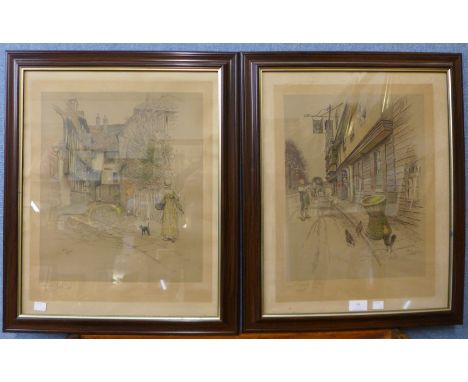 A set of six signed Cecil Aldin arts proof prints, Fine Art Trade Guild blind stamps to margin, 44 x 34cms, framed 