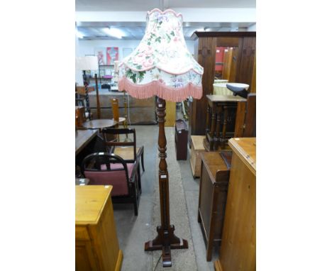 An oak standard lamp 