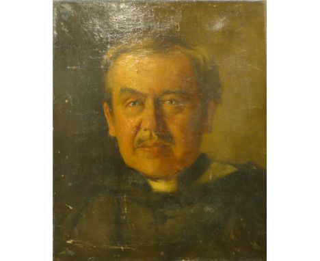 English School (early 20th Century), portrait of a gentleman, oil on canvas, 46 x 38cms, unframed 