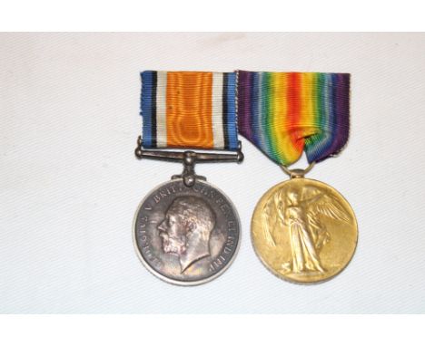 A First War pair of medals awarded to No. 1640 Pte. C. Leah DCLI