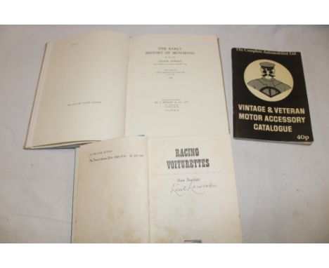 Johnson (Claude) The Early History of Motoring, 1 vol. illus. with adverts; Karslake (K) Racing Voiturettes 1950, signed by t
