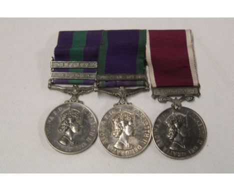 A group of three medals awarded to Major Reginald Banham Royal Signals : General Service medal with Cyprus and Near East bars