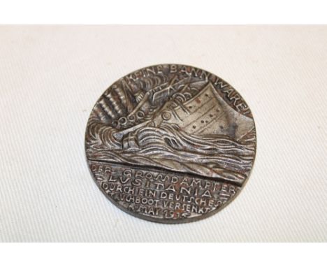 A First War iron Lusitania medal dated May 1915