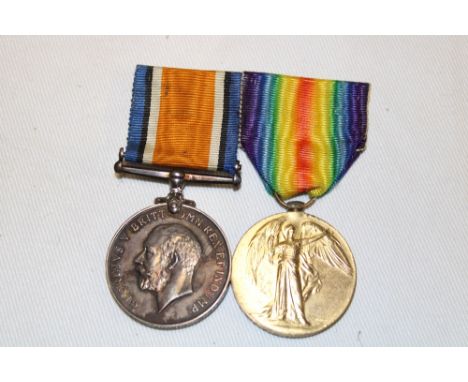 A First War pair of medals awarded to No. 201505 Pte. P. C. Rundle DCLI
