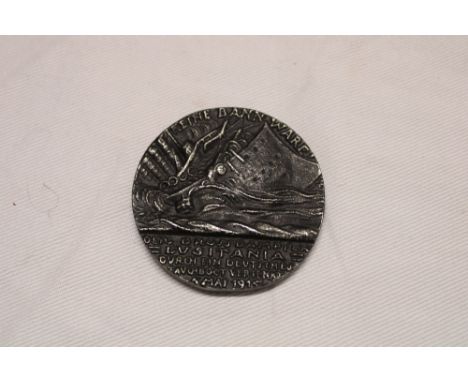 A First War iron Lusitania medal dated May 1915