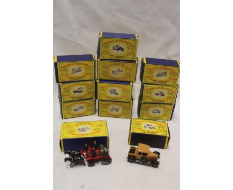 Lesney Models of Yesteryear - 12 mint and boxed vehicles including No. 6 AEC lorry, No. 14 Duke of Connaught locomotive, No. 