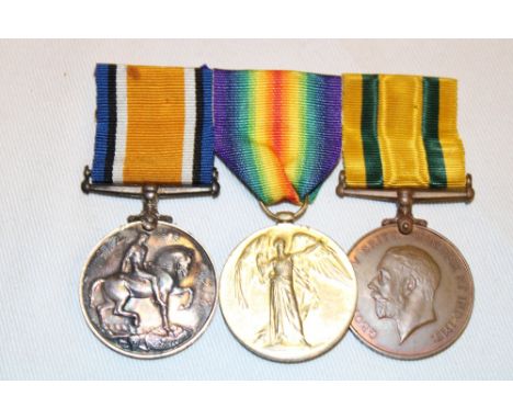 A First War pair of medals with Territorial Force War medal awarded to No. 4233 Pte. C. May DCLI