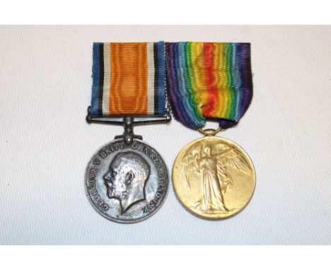 A First War pair of medals awarded to No. 37037 Pte. M. H. Tucker DCLI
