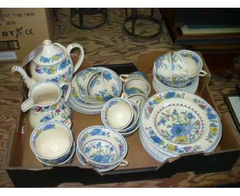 A Qty of Masons " Regency " table wares including milk jug, coffee pot, cups , saucers, dessert bowls, etc.