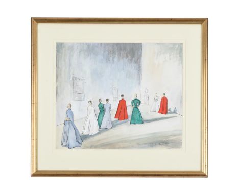 λ CECIL BEATON (BRITISH 1904-1980)SKETCH FOR VOGUE FASHION SHOOT FOR DESIGNER CHARLES JAMES (1906-1978)Watercolour, gouache a