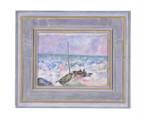 λ&nbspALFRED WOLMARK (BRITISH 1877-1961) SEASCAPE Oil on board Signed (lower right); signed with initial, dated 1950 and insc