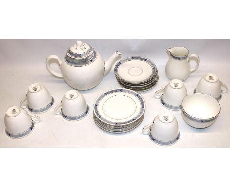 Royal Worcester Beaufort tea ware, comprising teapot, six trios, milk jug, sugar bowl (qty) 