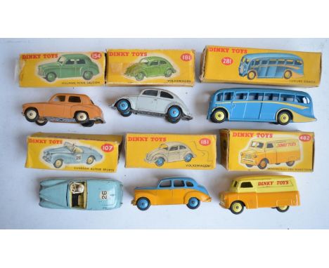 Collection of vintage Dinky Toys diecast model vehicles, most boxed (box condition generally poor, refer to photos). Please n