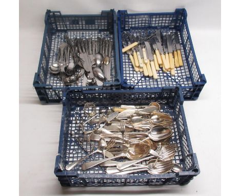 Canteen of Queens Pattern stainless cutlery, canteen of Old English pattern EPNS cutlery and other table cutlery (3) 