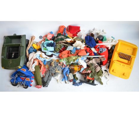 Collection of Action Man, Sindy and other accessories and figures, (2 boxes) 
