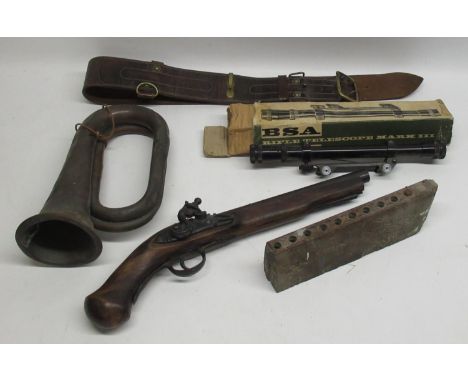 Henry Potter &amp; Co., 56 West Street, Charing Cross Road,  London, 1903 British Military Issue copper and brass bugle L26cm