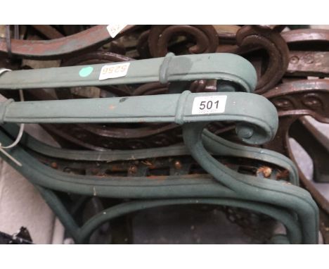 Pair of vintage type cast iron bench ends. Not available for in-house P&amp;P 