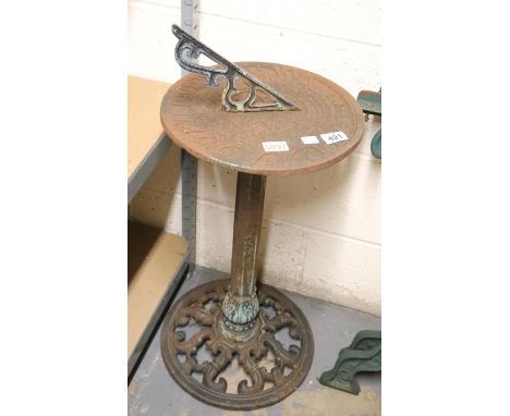 Cast iron garden sundial stands, H: 80 cm. Not available for in-house P&amp;P 