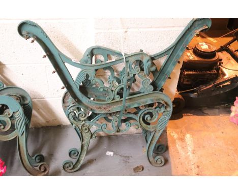 Pair of vintage type cast iron bench ends. Not available for in-house P&amp;P 