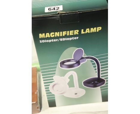 Flexible neck magnifier lamp. Not available for in-house P&amp;P 