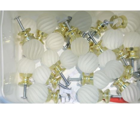 Box of drawer knobs with crystal type fitting. P&amp;P Group 1 (£14+VAT for the first lot and £1+VAT for subsequent lots) 
