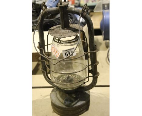 Antique burning hurricane lantern. Not available for in-house P&amp;P 