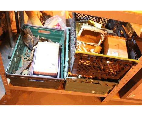 Three boxes of tools and accessories including letter and number punches, screws, fixings, screwdrivers etc. Not available fo
