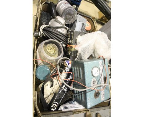 Box of mixed tools and accessories including battery tester, screws etc. Not available for in-house P&PCondition Report: All 