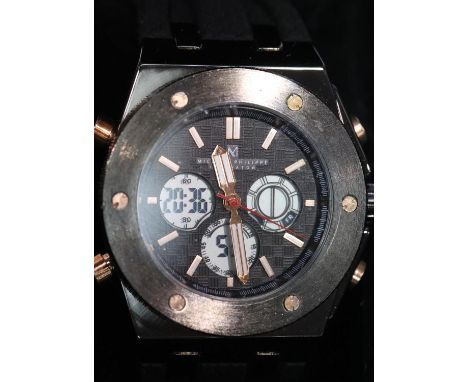 New boxed Michael Philippe gents wristwatch. P&amp;P Group 1 (£14+VAT for the first lot and £1+VAT for subsequent lots) 