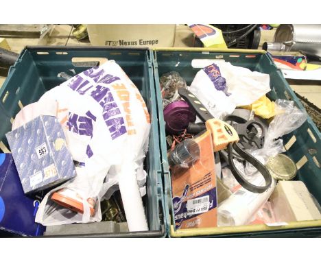 Two boxes of mixed tools and accessories. Not available for in-house P&amp;P 