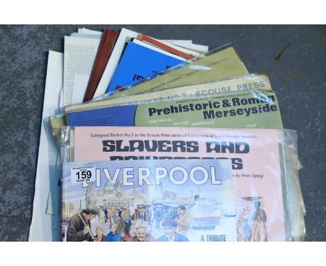 Shelf of mixed Liverpool ephemera. Not available for in-house P&amp;P 