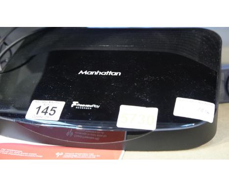 Manhattan freeview player and recorder with manual and remote in office (5730). Not available for in-house P&P.Condition Repo