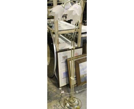 Contemporary two lamp brass standard lamp. Not available for in-house P&P.Condition Report: All electrical items in this lot 