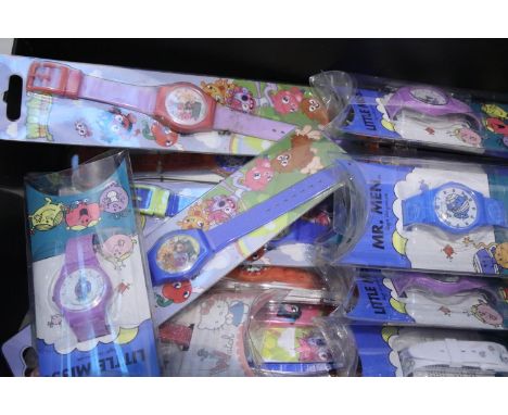 Quantity of children's new old stock watches bubble wrapped to include Mr Men. P&amp;P Group 2 (£18+VAT for the first lot and