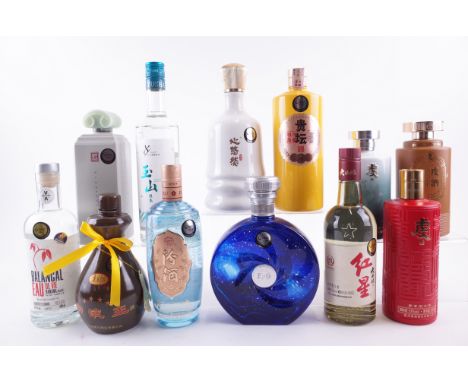 11 BOTTLES BAIJIU AND 1 EAU DE VIEFeicheng Kangwang Liquor Co Liquid King (50cl); China Shanx Xinghua Cun Fenjiu Distilling C
