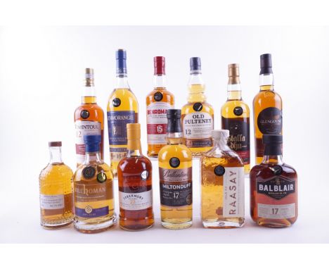 12 BOTTLES SINGLE MALT SCOTCH WHISKYEden Mill Art of St Andrews 2022 (50cl); Kilchoman Distillery The 12th Edition; Tobermory