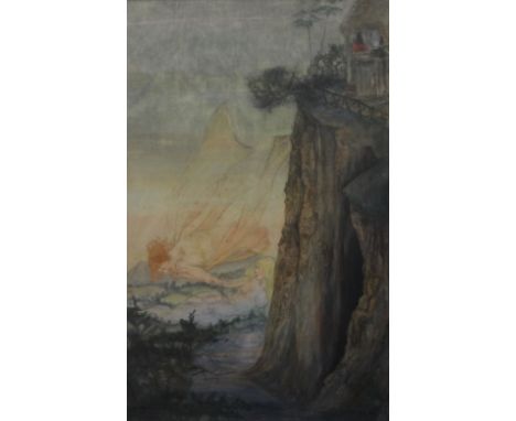 IRENE DODGSON (1884-1980) British, 'Sunset', watercolour, inscribed to reverse ''Sunset'' by Irene Dodgson (1884-1980), (Mrs 