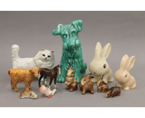 A quantity of various Beswick, Sylvac and other animals. The largest 19 cm high.