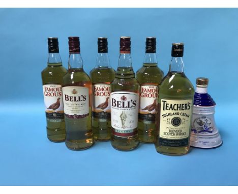 Seven bottles of various blended Scotch whisky