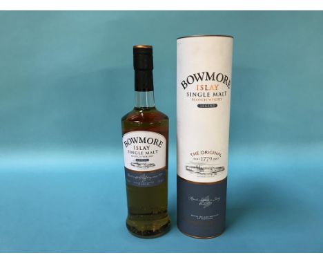 A bottle of Bowmore Islay single malt 'Legend' Scotch whisky